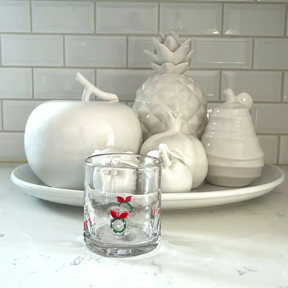Crate&Barrel Wreath Icon Double Old-Fashioned Glass
